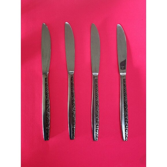 Unknown Pattern True Stainless Sears Warner Set of 4 Dinner Knives - Picture 1 of 5